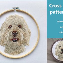 Cross Stitch Patterns Goldendoodle Dog