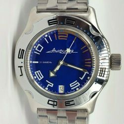 Vostok Amphibia Blue & Orange 2416 100475 Brand New men's mechanical automatic watch