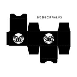 butterfly box svg eps dxf png holiday gift packaging vector
