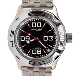 Vostok Amphibia Double Zero Black & Red 2416 100843 Brand New men's mechanical automatic watch