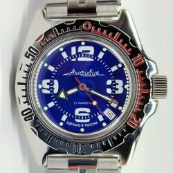 Vostok Amphibia 2416 Blue 110902 Brand New men's mechanical automatic watch
