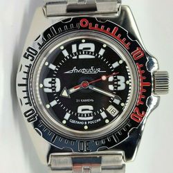 Vostok Amphibia 2416 Black 110903 Brand New men's mechanical automatic watch