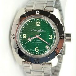 Vostok Amphibia Sea Wave Green 2416 150348 Brand New men's mechanical automatic watch