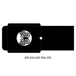 butterfly envelope svg eps dxf png vector with insect in round