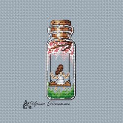 swing cross stitct pattern, modern cross stitch pattern, bottle cross stitch pattern, girl cross stitch pattern in pdf