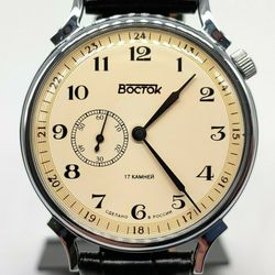 Vostok Prestige 2403 Beige dial Shifted second 581887 Brand New Vintage style Classic mechanical watch