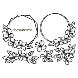 flower wreaths svg eps dxf png vector from jasmine for plotter