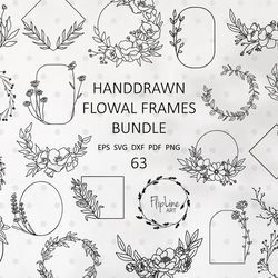 monogram svg bundle wildflower daisy svg floral wreath svg peony split monogram svg floral frame circle frame svg flower