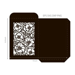 poppy envelope svg eps dxf vector of flowers for plotters