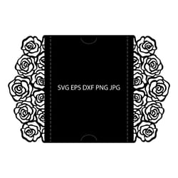 wedding envelope svg eps dxf vector of flowers for plotters