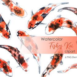 Watercolor koi postcard. Fabric Koi fish illustration png. Digital fish clip art, Koi Japanese Illustration, invitation