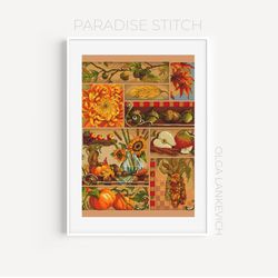 Autumn  cross stitch pattern PDF and Saga