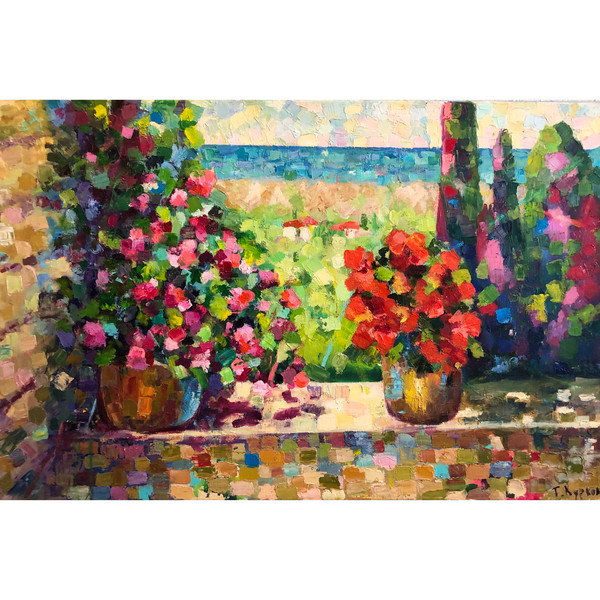 Tuscany oil painting on canvas