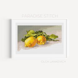 Branch of Lemons cross stitch pattern PDF and Saga