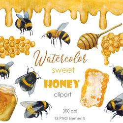 Watercolor clipart. Bee clip art. Bumble bee postcard. Insects PNG. Bumble bee art, watercolor insects, little bee png