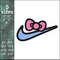 nike swoosh hello kitty bow machine embroidery design