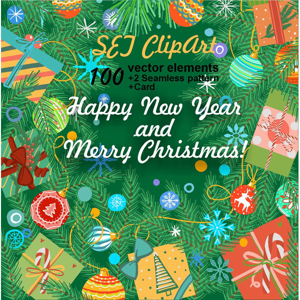 New-Year-clipart-set-vector