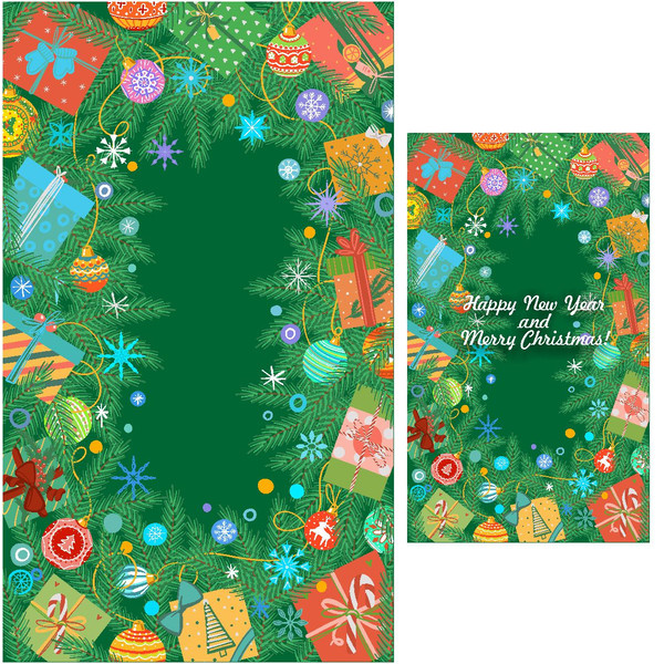 Postcard-banner-Christmas-toys-fir tree
