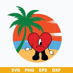 un verano sin ti heart sad svg, bunny heart svg png dxf eps digital file