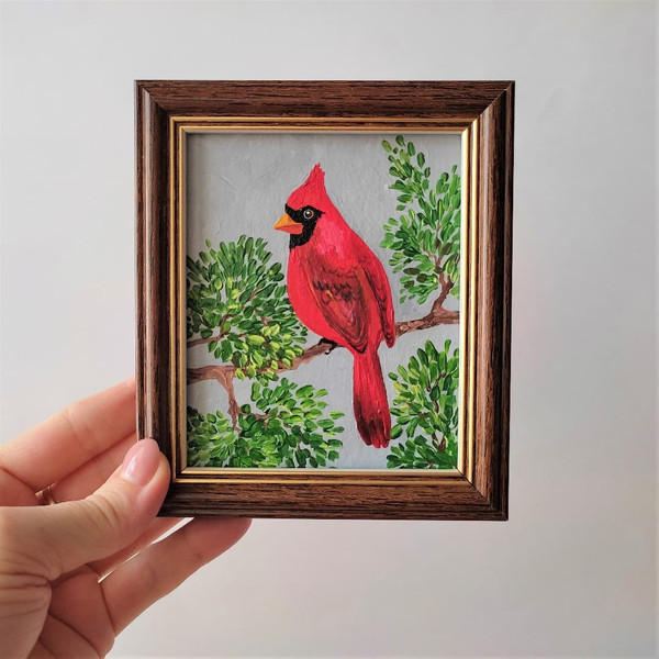 Handwritten-small-bird-red-cardinal-is-sitting-on-a-branch-by-acrylic-paints-2.jpg