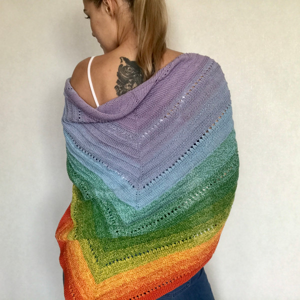 Hand-knit-rainbow-shawl-back-view .jpg