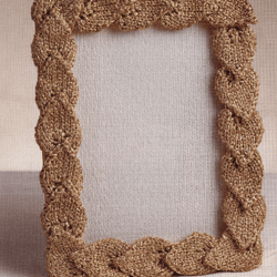 Digital | Vintage Knitting Pattern Leaf Photo Frame | Country Home Decor | ENGLISH PDF TEMPLATE