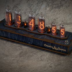 Nixie Tube Clock Case IN-14/16 6-tubes Table Watch Vintage Gift  Home Decor  Backlight is Orange