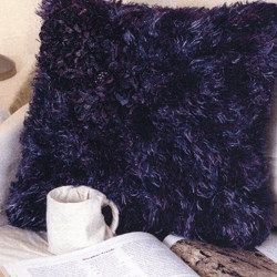 Digital | Vintage Knitting Pattern Flowered Fur Pillow | Country Home Decor | ENGLISH PDF TEMPLATE
