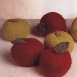 Digital | Vintage Knitting Pattern Felted Apple | Country Home Decor | ENGLISH PDF TEMPLATE