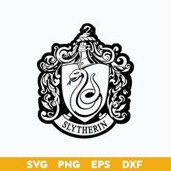 slytherin emblem outline svg, school of magic house crest svg, harry potter svg.