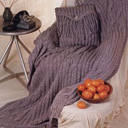 Digital | Vintage Knitting Pattern Cables and Cables Afghan and Pillow | Country Home Decor | ENGLISH PDF TEMPLATE