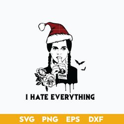 i hate everything outline, wednesday addams svg cut files.