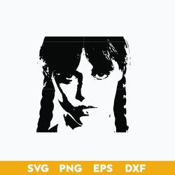 Jenna Ortega Outline SVG, Wednesday Addams SVG PNG DXF EPS File