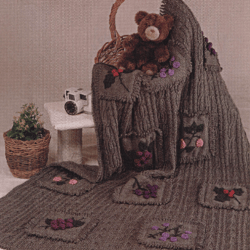 Digital | Vintage Knitting Pattern Cables and Berries Afghan | Country Home Decor | ENGLISH PDF TEMPLATE