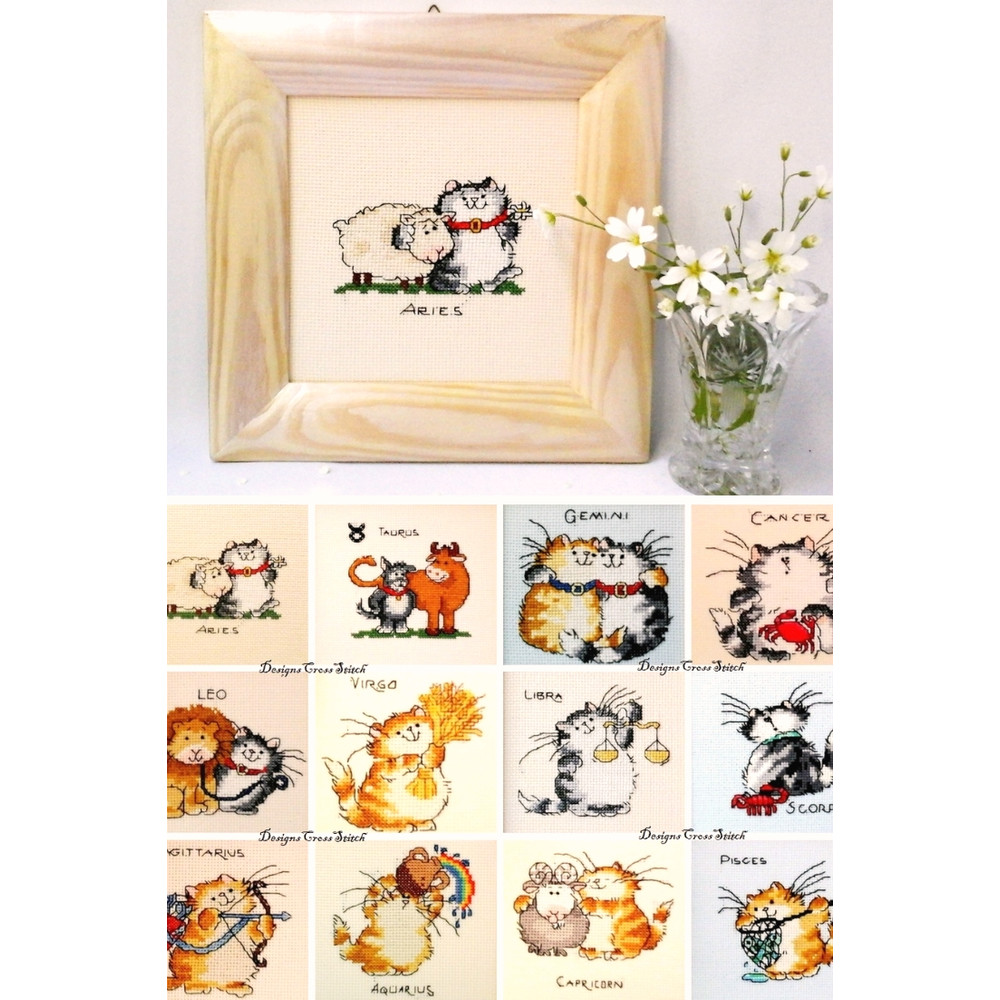 Zodiac sign Aries Funny cats Cats wall decor Zodiac signs for kids Cat lover gifts.jpg