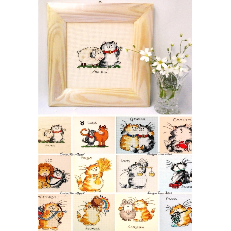 Zodiac sign Aries Funny cats Cats wall decor Zodiac signs for kids Cat lover gifts.jpg