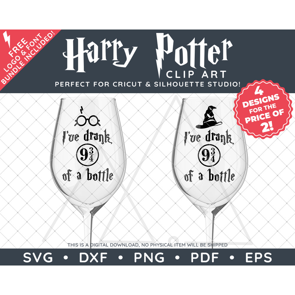 Harry Potter Wine Glass Design by SVG Studio Thumbnail3.png