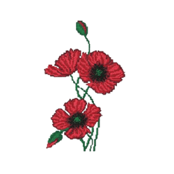 poppy flower  machine embroidery design poppy embroidery floral design cross-stitch poppy flower red download the design