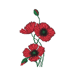 Poppy flower  Machine embroidery design Poppy embroidery Floral design Cross-stitch Poppy flower red Download the design