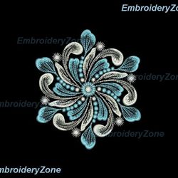 Winter snowflake embroidery design, christmas embroidery, cristal snowflakes embroidery pattern, snow embroidery mandala