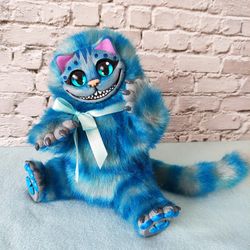 Cheshire cat, Alice in Wonderland, stuffed toy, ooak, poseable toy, handmade toy