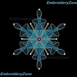 christmas snowflake 002 embroidery design, christmas embroidery, snowflakes embroidery pattern, mandala embroidery.