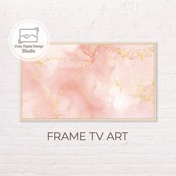 Samsung Frame TV Art | 4k Pink and Gold Pastel Abstract Art for The Frame TV | Digital Art Frame Tv | Instant Download