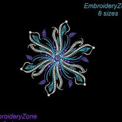 Flourish snowflake 003 embroidery design, christmas embroidery, snowflakes embroidery pattern, mandala embroidery