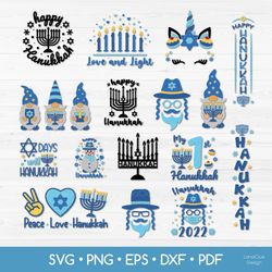 Hanukkah Bundle SVG - 16 designs, Chanukah Bundle Cut Files