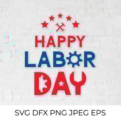 happy labor day typography svg