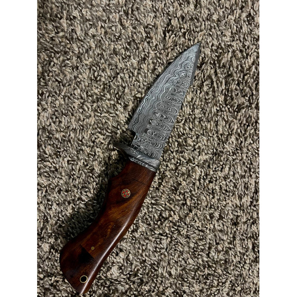 Custom Handmade Damascus Steel Knife, Dagger Knife, Hunting Knife (6).jpg