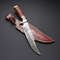 DAMASCUS HUNTING Knife with FREE Leather Sheath, Custom Damascus knife, Hand forged, Damascus steel knife, Dagger knife.jpg