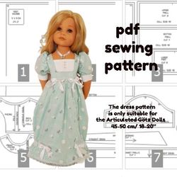 Pdf pattern for Gotz doll 48-50 cm/18-20", dress for doll, Gotz doll clothes,Gotz dress, pdf pattern doll dress for Gotz