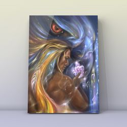 Digital painting "Children of the Crystal Worlds" Print Digital Art painting Canvas